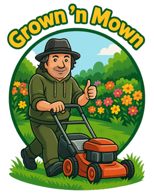Grown 'n Mown gardener logo